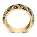 10K Yellow Gold Plated .925 Sterling Silver 3/8 Cttw Champagne Diamond Geometric Style Band Ring