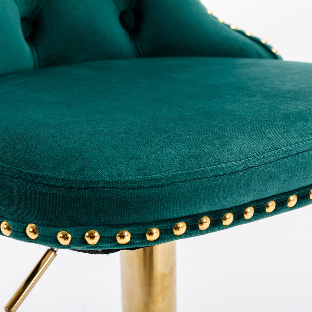 Golden Swivel Velvet Barstools